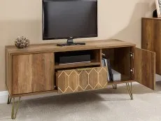 GFW GFW Orleans Mango Effect 2 Door 1 Drawer TV Cabinet