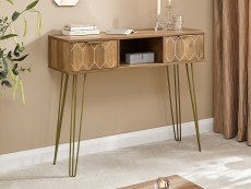 GFW GFW Orleans Mango Effect 2 Drawer Console Table (Flat Packed)