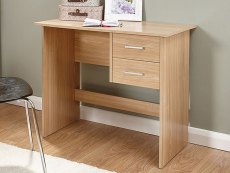 GFW Panama Oak 2 Drawer Study Desk (Flat Packed)