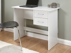 GFW GFW Panama White 2 Drawer Study Desk (Flat Packed)