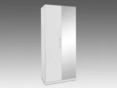 Harmony Harmony Angel White High Gloss 2 Door 1 Mirror Double Wardrobe