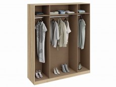 Harmony Harmony Hampton Oak 4 Door 2 Mirror Tall Large Wardrobe (Flat Packed)