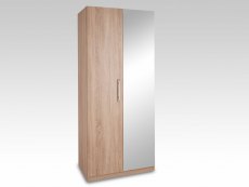 Harmony Holborn Oak 2 Door 1 Mirror Double Wardrobe (Flat Packed)