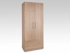 Harmony Harmony Holborn Oak 2 Door 2 Drawer Double Wardrobe