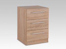 Harmony Holborn Oak 3 Drawer Bedside Cabinet (Flat Packed)