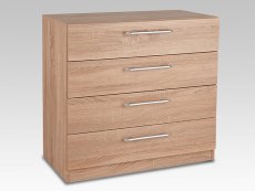 Harmony Holborn Oak 4 Drawer Chest of Drawers (Flat Packed)