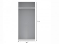 Harmony Harmony Moritz Grey High Gloss and White 2 Door Double Wardrobe (Flat Packed)
