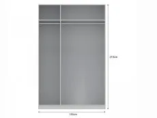 Harmony Moritz Grey High Gloss and White 3 Door 1 Mirror Triple Wardrobe