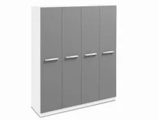 Harmony Harmony Moritz Grey High Gloss and White 4 Door Large Wardrobe