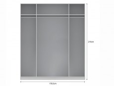 Harmony Harmony Moritz Grey High Gloss and White 4 Door Mirrored Large Wardrobe (Flat Packed)