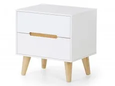 Julian Bowen Julian Bowen Alicia White and Oak 2 Drawer Small Bedside Table