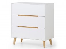 Julian Bowen Julian Bowen Alicia White and Oak 3 Drawer Low Chest of Drawers (Flat Packed)