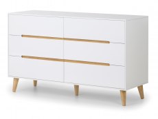 Julian Bowen Julian Bowen Alicia White and Oak 6 Drawer Chest of Drawers (Flat Packed)