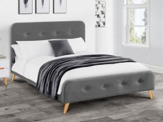 Julian Bowen Astrid 4ft6 Double Grey Upholstered Fabric Bed Frame