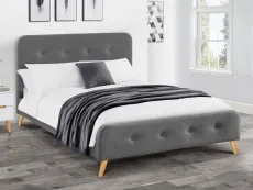 Julian Bowen Julian Bowen Astrid 5ft King Size Grey Fabric Bed Frame