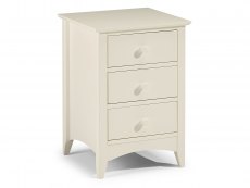 Julian Bowen Julian Bowen Cameo 3 Drawer Ivory Wooden Bedside Cabinet (Flat Packed)