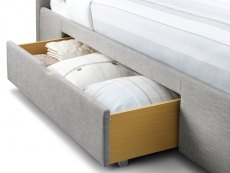 Julian Bowen Capri 4ft6 Double Light Grey Upholstered Fabric 2 Drawer Bed Frame