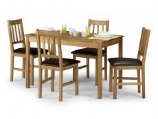 Julian Bowen Julian Bowen Coxmoor 118cm American White Oak Dining Table and 4 Chairs Set