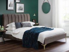 Julian Bowen Julian Bowen Deco 5ft King Size Truffle Upholstered Fabric Bed Frame