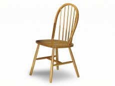 Julian Bowen Julian Bowen Dundee 90cm Honey Pine Drop Leaf Round Dining Table and 2 Windsor Chairs Set