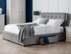 Julian Bowen Julian Bowen Fullerton Grey Fabric 4 Drawer Storage Bed Frame