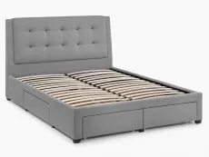 Julian Bowen Julian Bowen Fullerton Grey Fabric 4 Drawer Storage Bed Frame