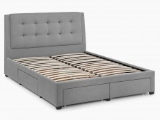 Julian Bowen Julian Bowen Fullerton 5ft King Size Grey Upholstered Fabric 4 Drawer Bed Frame