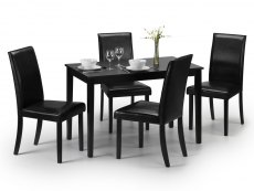 Julian Bowen Julian Bowen Hudson 114cm Black Dining Table (Flat Packed)