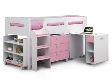 Julian Bowen Julian Bowen Kimbo Pink and White Mid Sleeper Bed Frame