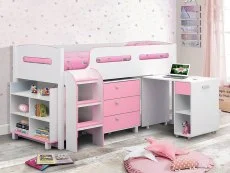 Julian Bowen Julian Bowen Kimbo Pink and White Mid Sleeper Bed Frame