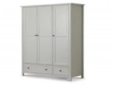 Julian Bowen Julian Bowen Maine Dove Grey 3 Door 2 Drawer Triple Wardrobe