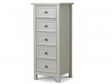 Julian Bowen Julian Bowen Maine Dove Grey 5 Drawer Tall Narrow Chest of Drawers (Flat Packed)