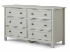 Julian Bowen Maine Dove Grey 6 Drawer Chest of Drawers (Flat Packed)