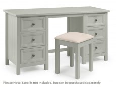 Julian Bowen Maine Dove Grey Double Pedestal Wooden Dressing Table (Flat Packed)
