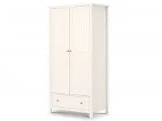 Julian Bowen Julian Bowen Maine Surf White 2 Door 1 Drawer Double Wardrobe