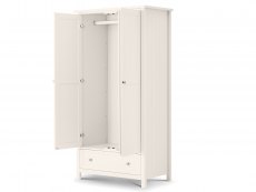 Julian Bowen Julian Bowen Maine Surf White 2 Door 1 Drawer Double Wardrobe (Flat Packed)