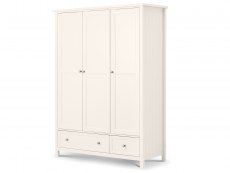 Julian Bowen Julian Bowen Maine Surf White 3 Door 2 Drawer Triple Wardrobe (Flat Packed)