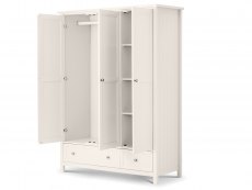 Julian Bowen Julian Bowen Maine Surf White 3 Door 2 Drawer Triple Wardrobe (Flat Packed)