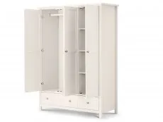 Julian Bowen Julian Bowen Maine Surf White 3 Door 2 Drawer Triple Wardrobe