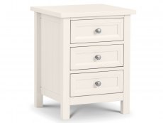 Julian Bowen Julian Bowen Maine Surf White 3 Drawer Bedside Cabinet (Flat Packed)