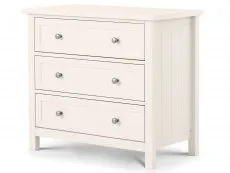 Julian Bowen Maine Surf White 3 Drawer Low Chest of Drawers