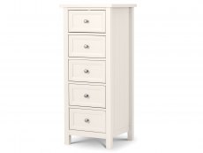 Julian Bowen Julian Bowen Maine Surf White 5 Drawer Tall Narrow Chest of Drawers (Flat Packed)