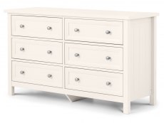 Julian Bowen Julian Bowen Maine Surf White 6 Drawer Chest of Drawers (Flat Packed)