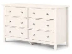 Julian Bowen Julian Bowen Maine Surf White 6 Drawer Chest of Drawers