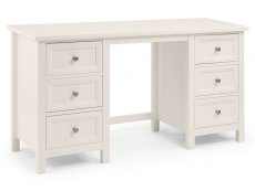 Julian Bowen Julian Bowen Maine Surf White Double Pedestal Wooden Dressing Table (Flat Packed)