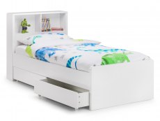 Julian Bowen Julian Bowen Manhattan Bookcase 3ft Single White High Gloss Bed Frame