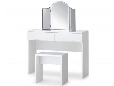 Julian Bowen Julian Bowen Manhattan White High Gloss 2 Drawer Dressing Table (Flat Packed)