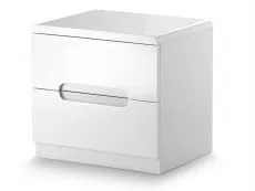 Julian Bowen Julian Bowen Manhattan White High Gloss 2 Drawer Small Bedside Table