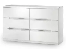 Julian Bowen Julian Bowen Manhattan White High Gloss 6 Drawer Chest of Drawers