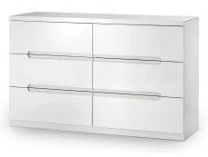 Julian Bowen Manhattan White High Gloss 3+3 Drawer Chest of Drawers Julian Bowen Manhattan White High Gloss 3+3 Drawer Chest of Drawers